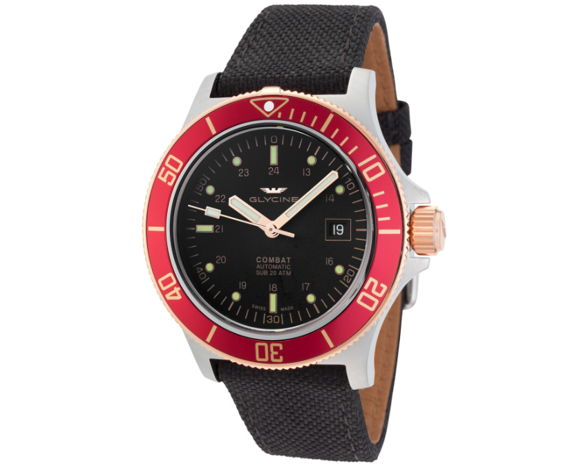 Montre automatique 42 mm pour homme Glycine Combat Sub de fabrication suisse - choix de couleur