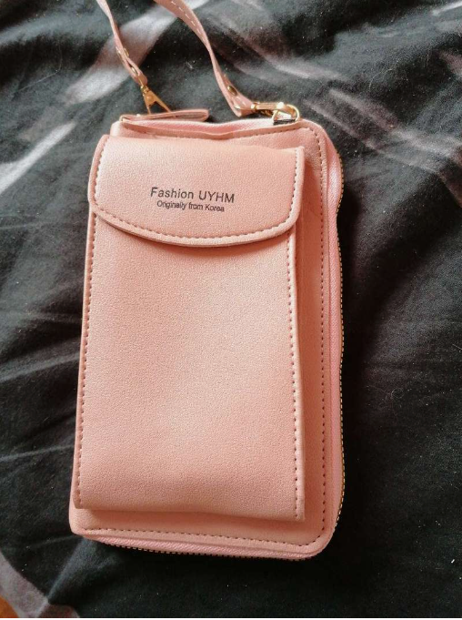 Sac de téléphone à fermeture éclair, petit sac à bandoulière de couleur unie avec détail de lettre polyvalent