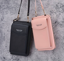 Sac de téléphone à fermeture éclair, petit sac à bandoulière de couleur unie avec détail de lettre polyvalent