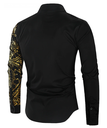 Homme Chemise Boutonnée Col de Chemise Chemise Noir Blanc Vin Manches Longues Col Graphique Été Printemps Robe de Soirée de Mariage