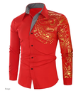 Homme Chemise Boutonnée Col de Chemise Chemise Noir Blanc Vin Manches Longues Col Graphique Été Printemps Robe de Soirée de Mariage