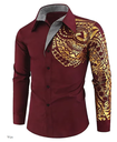 Homme Chemise Boutonnée Col de Chemise Chemise Noir Blanc Vin Manches Longues Col Graphique Été Printemps Robe de Soirée de Mariage
