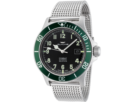 Montre automatique 42 mm pour homme Glycine Combat Sub de fabrication suisse - choix de couleur